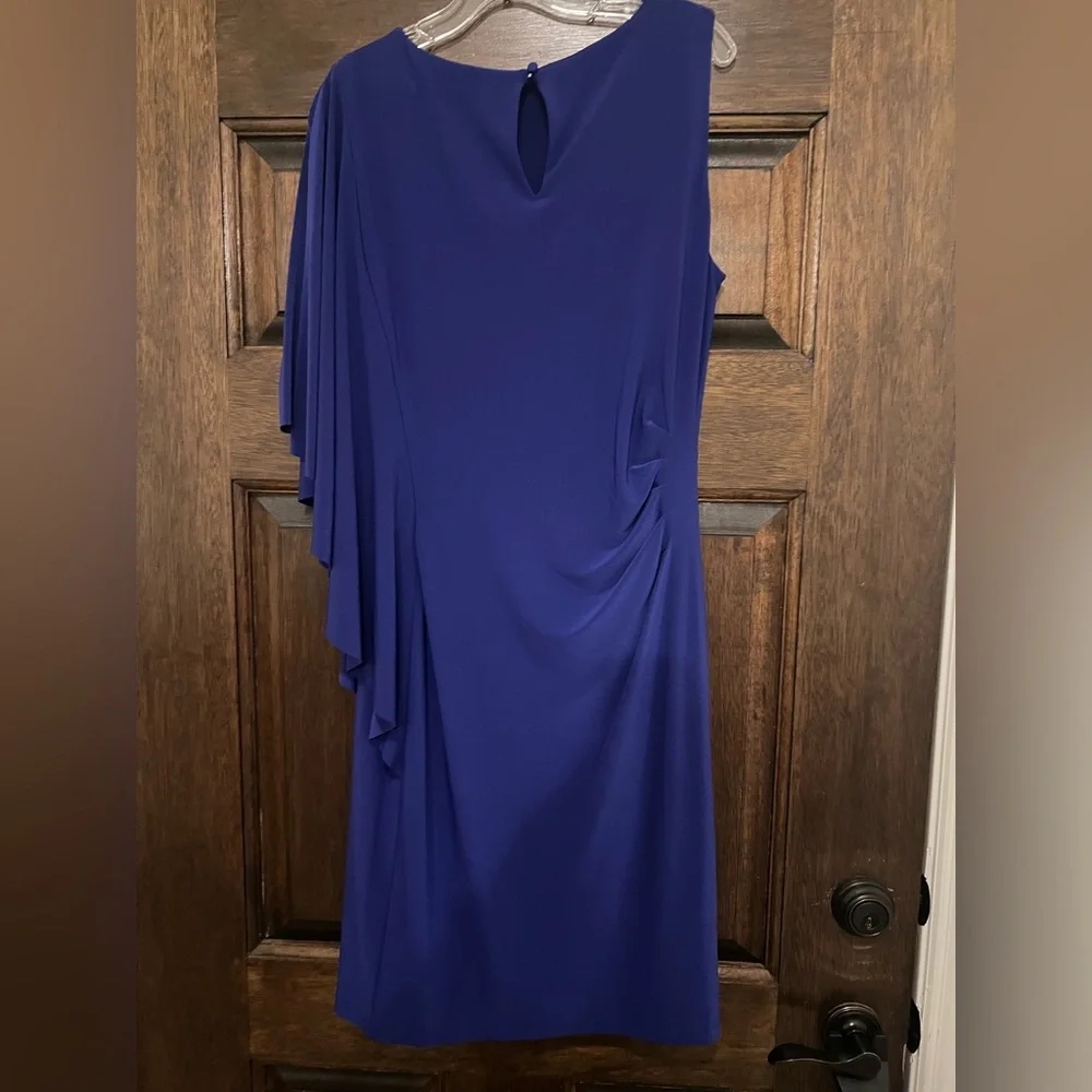 Ralph Lauren One Shoulder Blue Dress Size 14 - Picture 4 of 5